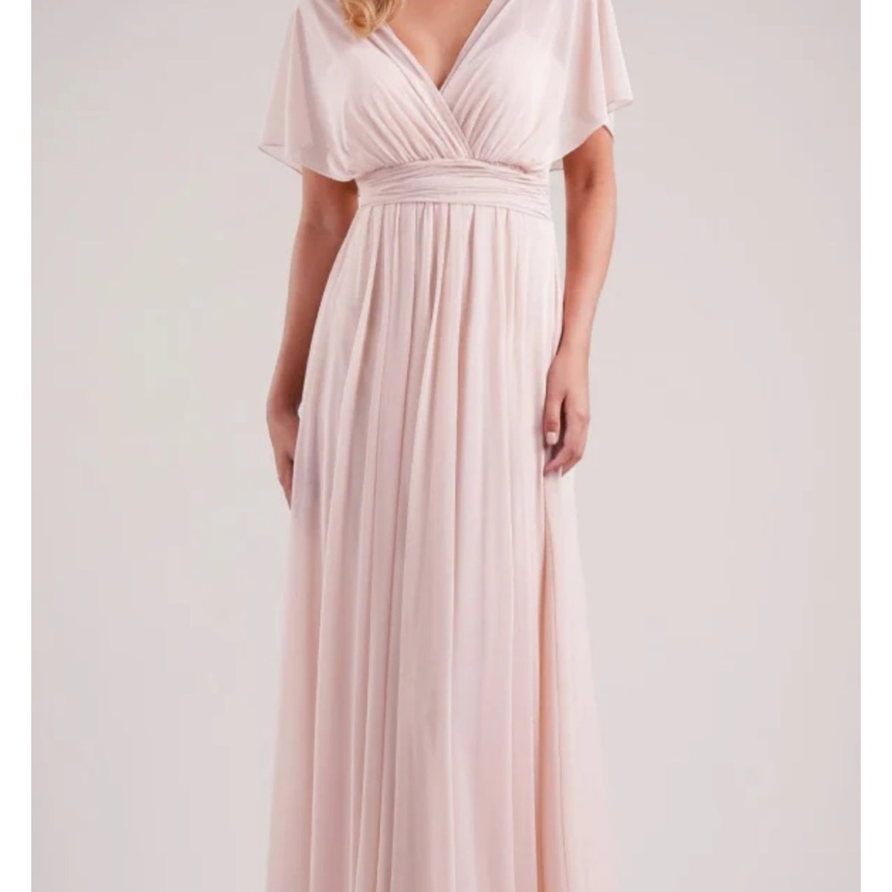 Belsoie L224012 bridesmaid dress x 2 in the color peach. Never worn, NWT.